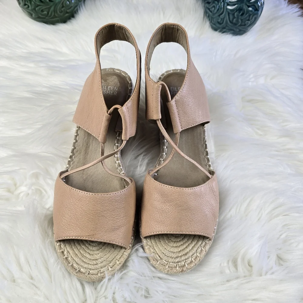 Eileen Fisher Agnes Espadrille Wedge Sandal Size 9